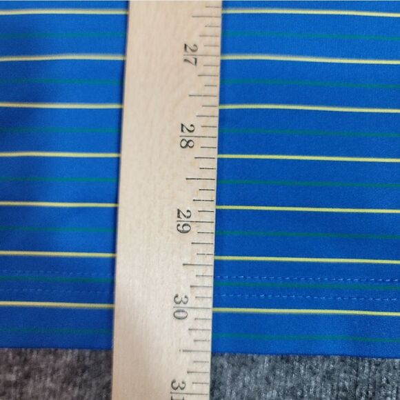 Peter Millar Summer Comfort Mens Golf Polo Shirt Size M Blue Striped - Picture 9 of 10